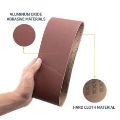 POWERTEC 4 in. x 24 in. 120-Grit Aluminum Oxide Sanding Belt (10-Pack) -Cheap POWERTEC Store powertec power sander accessories 110010 4f 1000