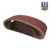 POWERTEC 4 in. x 36 in. 60-Grit/100-Grit/180-Grit/240-Grit Aluminum Oxide Sanding Belt Assortment (12-Pack) -Cheap POWERTEC Store powertec power sander accessories 11011 4 64 1000