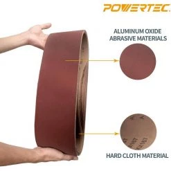 POWERTEC 6 in. x 48 in. 120-Grit Aluminum Oxide Sanding Belt (10-Pack) 10 POWERTEC 6 in. x 48 in. 120-Grit Aluminum Oxide Sanding Belt (10-Pack) -Cheap POWERTEC Store powertec power sander accessories 110210 1f 1000