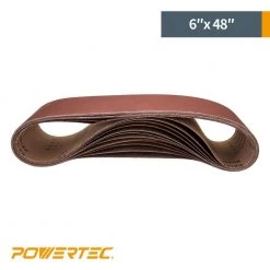 POWERTEC 6 in. x 48 in. 100-Grit/180-Grit/240-Grit Aluminum Oxide Sanding Belt Assortment (9-Pack) -Cheap POWERTEC Store powertec power sander accessories 11022 1 4f 1000
