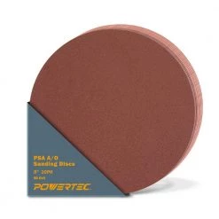 POWERTEC 8 in. 80 Grit PSA Aluminum Oxide Sanding Disc/Self Stick (10-Pack)