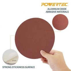 POWERTEC 9 in. 120 Grit PSA Aluminum Oxide Sanding Disc/Self Stick (10-Pack) -Cheap POWERTEC Store powertec power sander accessories 110590 1f 1000