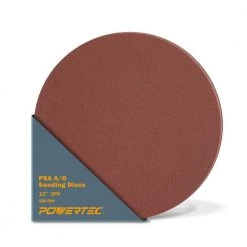 POWERTEC 12 in. 120-Grit PSA Aluminum Oxide Sanding Disc/Self Stick (3-Pack)