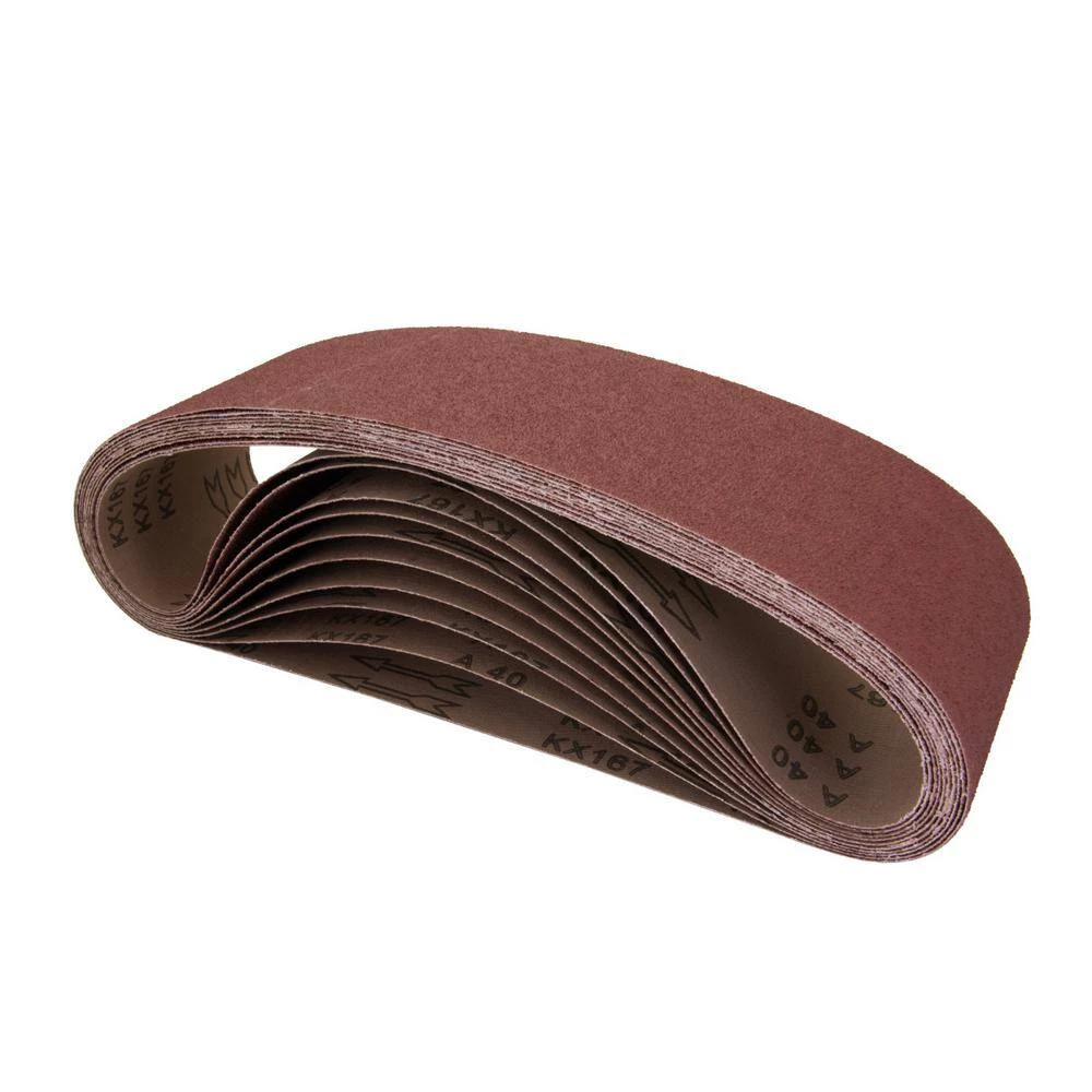 POWERTEC 4 in. x 36 in. 40-Grit Aluminum Oxide Sanding Belt (3-Pack) 3 POWERTEC 4 in. x 36 in. 40-Grit Aluminum Oxide Sanding Belt (3-Pack)