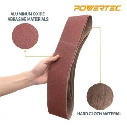 POWERTEC 4 in. x 36 in. 60-Grit Aluminum Oxide Sanding Belt (3-Pack) -Cheap POWERTEC Store powertec power sander accessories 110633 1f 1000