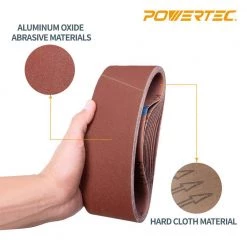 POWERTEC 3 in. x 18 in. 60-Grit Aluminum Oxide Sanding Belt (10-Pack) 10 POWERTEC 3 in. x 18 in. 60-Grit Aluminum Oxide Sanding Belt (10-Pack) -Cheap POWERTEC Store powertec power sander accessories 110800 1f 1000