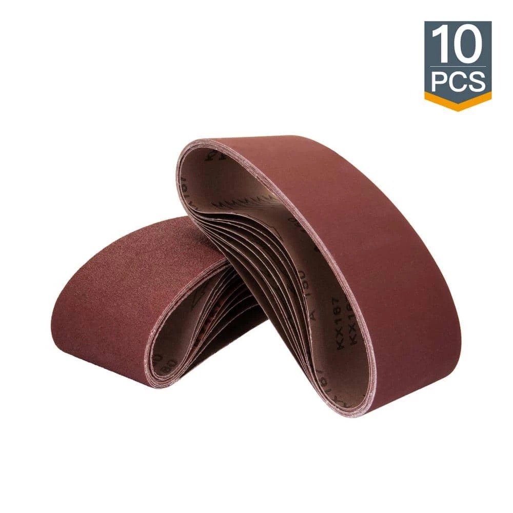 POWERTEC 3 in. x 18 in. 60-Grit Aluminum Oxide Sanding Belt (10-Pack) 3 POWERTEC 3 in. x 18 in. 60-Grit Aluminum Oxide Sanding Belt (10-Pack)