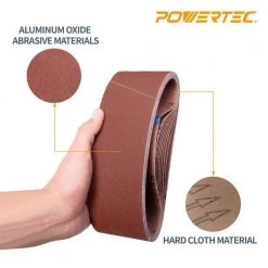 POWERTEC 3 in. x 18 in. 120-Grit Aluminum Oxide Sanding Belt (10-Pack) -Cheap POWERTEC Store powertec power sander accessories 110830 1f 1000