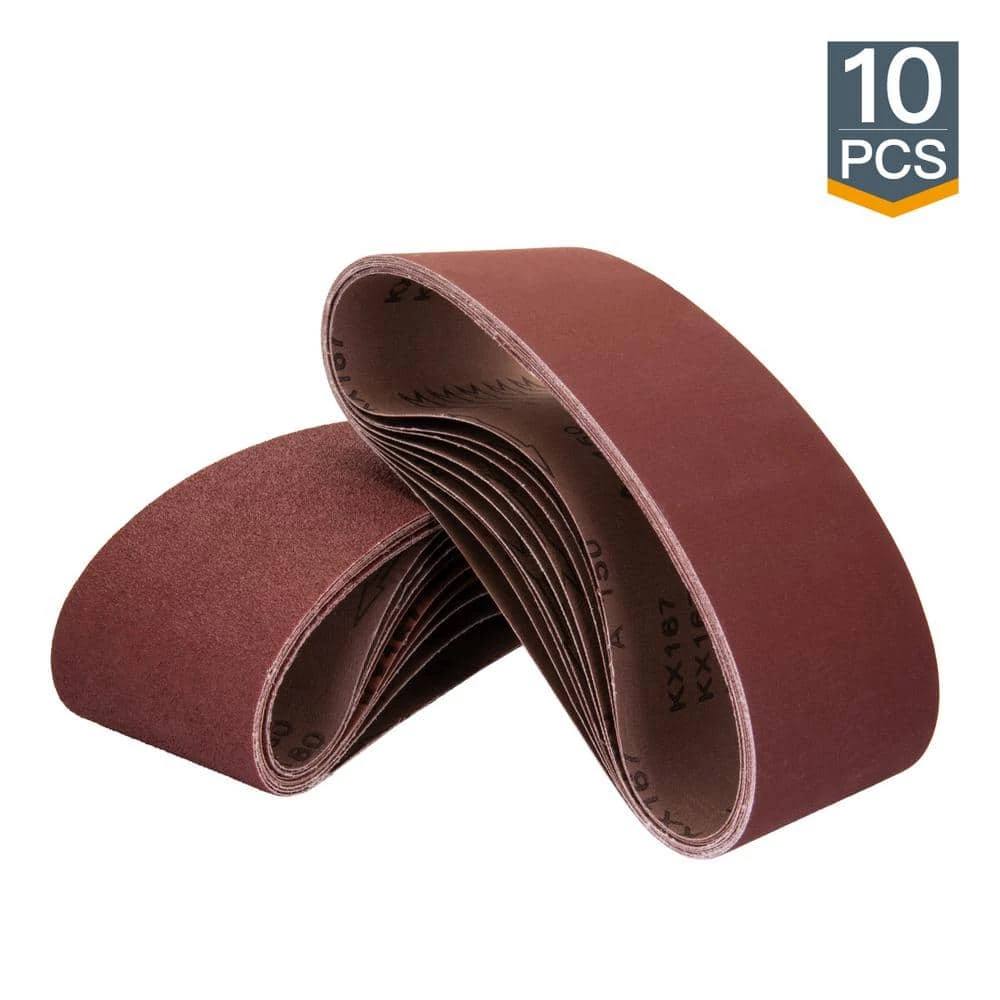 POWERTEC 3 in. x 21 in. 400-Grit Aluminum Oxide Sanding Belt (10-Pack) 3 POWERTEC 3 in. x 21 in. 400-Grit Aluminum Oxide Sanding Belt (10-Pack)
