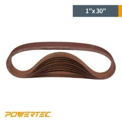 POWERTEC 1 in. x 30 in. 60/80/120/150/240/400-Grits Aluminum Oxide Sanding Belt Assortment (18-Pack) -Cheap POWERTEC Store powertec power sander accessories 11127 1 4f 1000