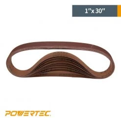POWERTEC 1 in. x 30 in. 320-Grit Aluminum Oxide Sanding Belt (10-Pack) -Cheap POWERTEC Store powertec power sander accessories 111360 4f 1000