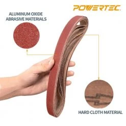 POWERTEC 1 in. x 42 in. 100-Grit Aluminum Oxide Sanding Belt (10-Pack) -Cheap POWERTEC Store powertec power sander accessories 414210a 1f 1000