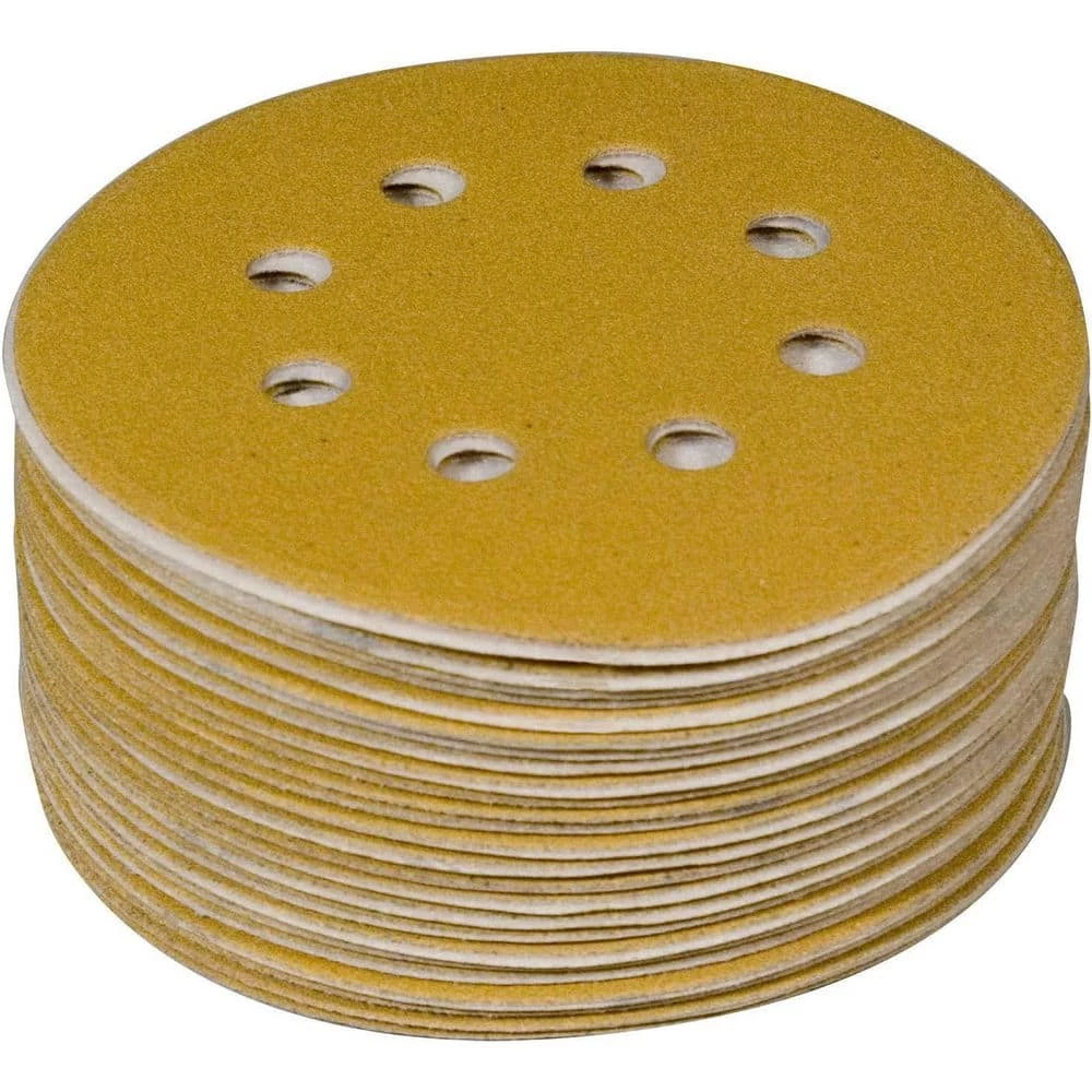 POWERTEC 6 in. A/O Hook and Loop 8-Hole Sanding Disc Assortment Grits 80,100,120,150,220 in Gold (50-Pack) 3 POWERTEC 6 in. A/O Hook and Loop 8-Hole Sanding Disc Assortment Grits 80,100,120,150,220 in Gold (50-Pack)