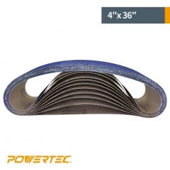POWERTEC 4 in. x 36 in. 24-Grit/60-Grit/120-Grit Metal Grinding Zirconia Sanding Belts Assortment (9-Pack) -Cheap POWERTEC Store powertec power sander accessories 443620z 4f 1000