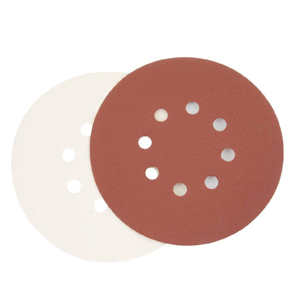 POWERTEC 6 in. 240-Grit Aluminum Oxide Hook and Loop 8-Hole Disc (25-Pack) 3 POWERTEC 6 in. 240-Grit Aluminum Oxide Hook and Loop 8-Hole Disc (25-Pack)
