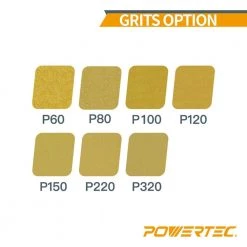 POWERTEC 6 in. 6-Hole 120-Grit Hook and Loop Sanding Discs in Gold (50-Pack) -Cheap POWERTEC Store powertec power sander accessories 45212g 50 4f 1000