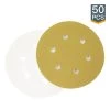 POWERTEC 6 in. 6-Hole 120-Grit Hook and Loop Sanding Discs in Gold (50-Pack)
