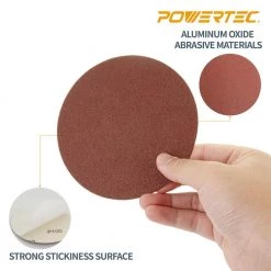 POWERTEC 5 in. PSA 120 Grit Aluminum Oxide Sanding Disc/Self Stick (20-Pack) -Cheap POWERTEC Store powertec power sander accessories 45512 44 1000