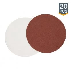 POWERTEC 5 in. PSA 240 Grit Aluminum Oxide Sanding Disc/Self Stick (20-Pack) -Cheap POWERTEC Store powertec power sander accessories 45524 c3 1000 1