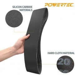 POWERTEC 4 in. x 36 in. 320-Grit Silicon Carbide Sanding Belt (3-Pack) -Cheap POWERTEC Store powertec power sander accessories 456323 1f 1000