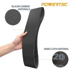 POWERTEC 4 in. x 36 in. 600-Grit Silicon Carbide Sanding Belt (3-Pack) -Cheap POWERTEC Store powertec power sander accessories 456603 1f 1000
