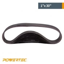 POWERTEC 1 in. x 30 in. 320-Grit Silicon Carbide Sanding Belt (10-Pack) -Cheap POWERTEC Store powertec power sander accessories 457320 1f 1000
