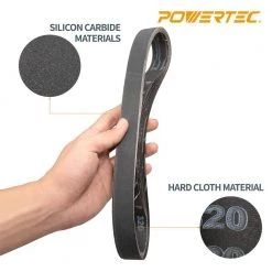 POWERTEC 1 in. x 30 in. 320-Grit Silicon Carbide Sanding Belt (10-Pack) -Cheap POWERTEC Store powertec power sander accessories 457320 44 1000