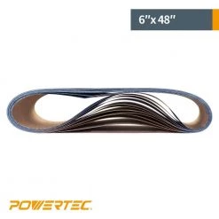 POWERTEC 6 in. x 48 in. 36/100/120-Grits Metal Grinding Zirconia Sanding Belts Assortment (9-Pack) -Cheap POWERTEC Store powertec power sander accessories 464801z 4f 1000