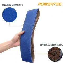 POWERTEC 6 in. x 48 in. 60-Grit Metal Grinding Zirconia Sanding Belt (3-Pack) -Cheap POWERTEC Store powertec power sander accessories 464806z 3 1f 1000