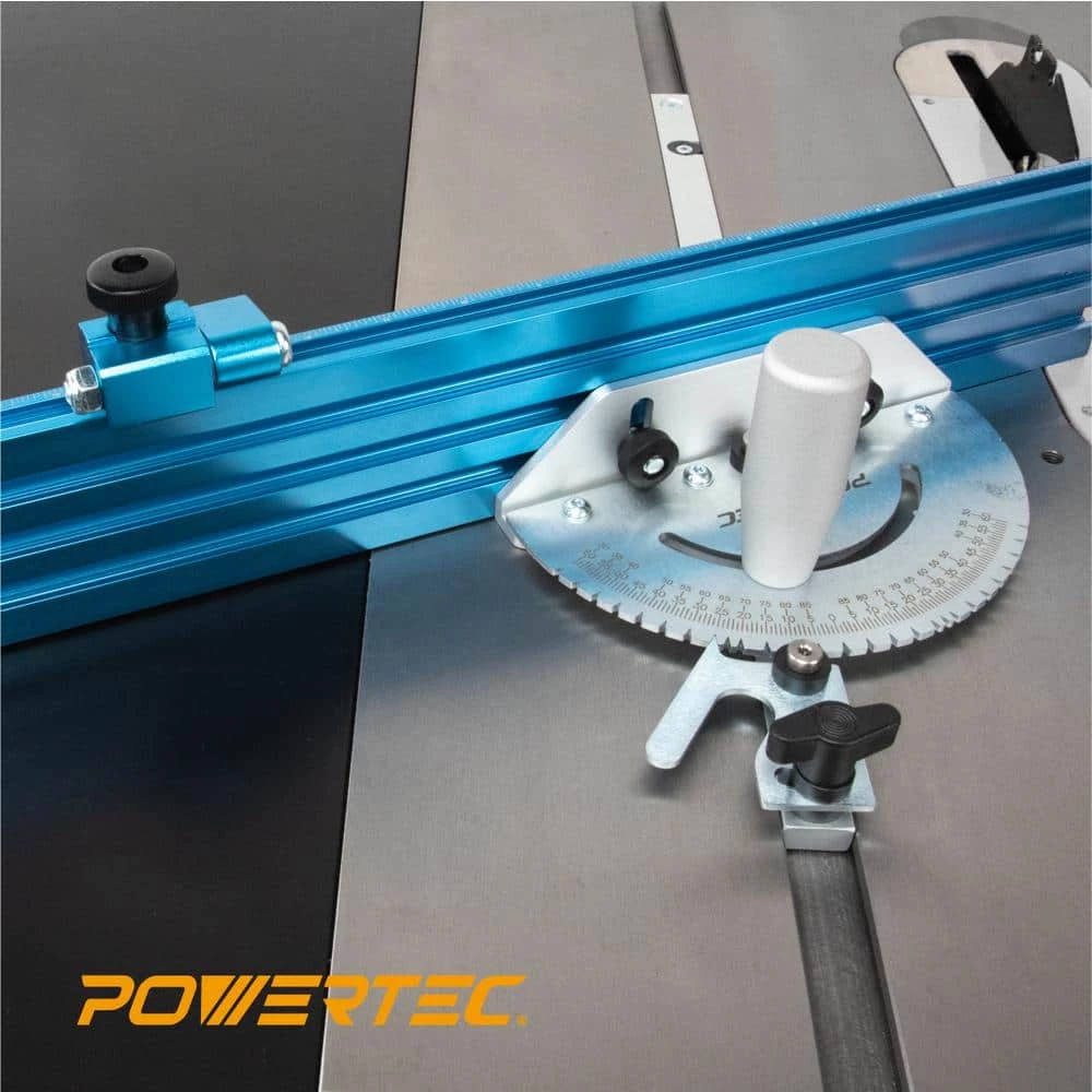POWERTEC 24 in. x 3 in. Table Saw Precision Miter Gauge System Multi-Track Fence with 27 Angle Stops 4 POWERTEC 24 in. x 3 in. Table Saw Precision Miter Gauge System Multi-Track Fence with 27 Angle Stops - Image 2