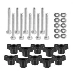 POWERTEC 1/4-20 in. x 1-1/2 in. Bolts, Washers, T-Track Knobs (10-Set)