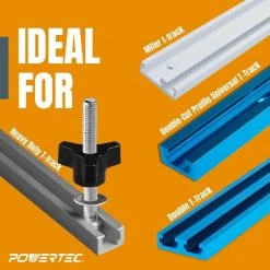 POWERTEC 1/4-20 in. x 1-1/2 in. Bolts, Washers, T-Track Knobs (10-Set) 12 POWERTEC 1/4-20 in. x 1-1/2 in. Bolts, Washers, T-Track Knobs (10-Set) -Cheap POWERTEC Store powertec saw tracks 71068 c3 1000