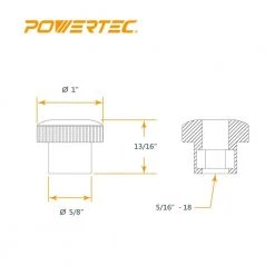 POWERTEC 5/16 in.-18 Round Thru Knob (10-Pack) 11 POWERTEC 5/16 in.-18 Round Thru Knob (10-Pack) -Cheap POWERTEC Store powertec saw tracks 71071 p2 44 1000