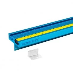 POWERTEC 36 in. Aluminum Double T-Track Fence Cap Kit, Right to Left Adhesive Tape Measure and Plastic Insert