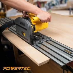 POWERTEC 55 in. Extruded Aluminum Track for DeWalt TrackSaw Replacement, DeWalt Track Rail Woodworking Tool -Cheap POWERTEC Store powertec saw tracks 71388 44 1000