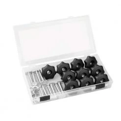 POWERTEC T-Track Knob Kit with 7 Star 1/4 in.-20 Threaded Knobs, Bolts and Washers for Woodworking Jigs and Fixtures (Set of 10) -Cheap POWERTEC Store powertec saw tracks 71481 c3 1000
