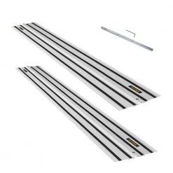 POWERTEC 55 in. Aluminum Extruded Guide Rail Joining Set Compatible with DeWalt Track Saws