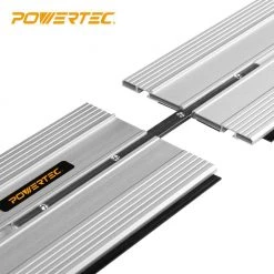 POWERTEC 55 in. Aluminum Extruded Guide Rail Joining Set for Woodworking Projects Compatible with Bosch Track Saws -Cheap POWERTEC Store powertec saw tracks 71573 1f 1000