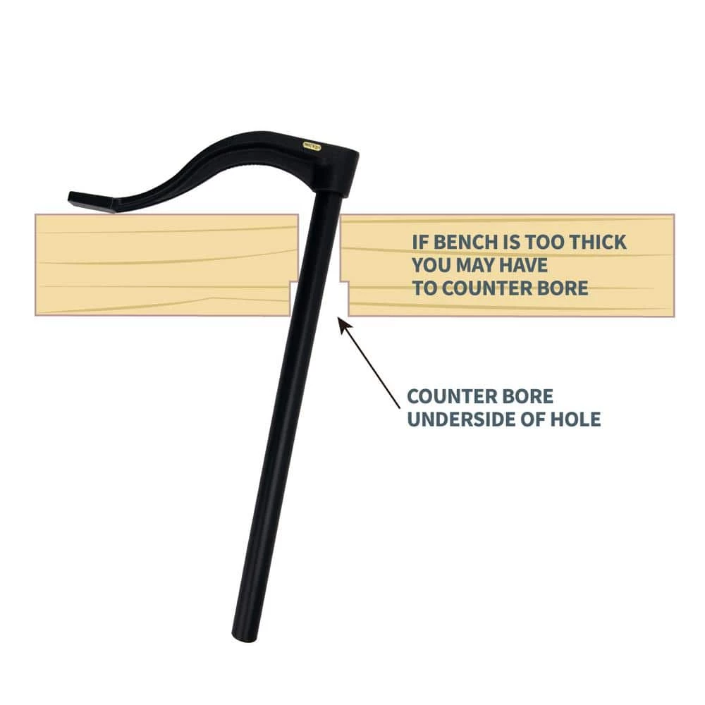 POWERTEC 16.5 in. x 9 in. Bench Holdfast 7 POWERTEC 16.5 in. x 9 in. Bench Holdfast - Image 5