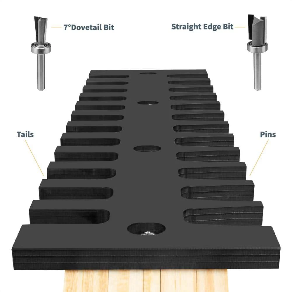 POWERTEC 15 in. Dovetail Jig System with Phenolic Template, Straight Edge Router Bit, Dovetail Bit and Mounting Hardware 6 POWERTEC 15 in. Dovetail Jig System with Phenolic Template, Straight Edge Router Bit, Dovetail Bit and Mounting Hardware - Image 4