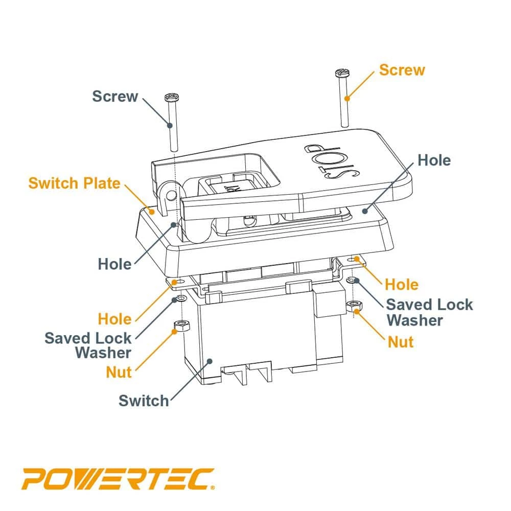 POWERTEC 110-Volt/220-Volt Paddle Switch with Single Gang Box Screws Installation Hardware Kit 7 POWERTEC 110-Volt/220-Volt Paddle Switch with Single Gang Box Screws Installation Hardware Kit - Image 5