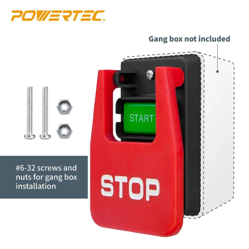 POWERTEC 110-Volt/220-Volt Paddle Switch with Single Gang Box Screws Installation Hardware Kit 4 POWERTEC 110-Volt/220-Volt Paddle Switch with Single Gang Box Screws Installation Hardware Kit - Image 2